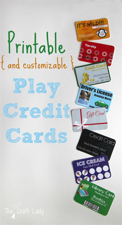 Free Printable Play Credit Cards